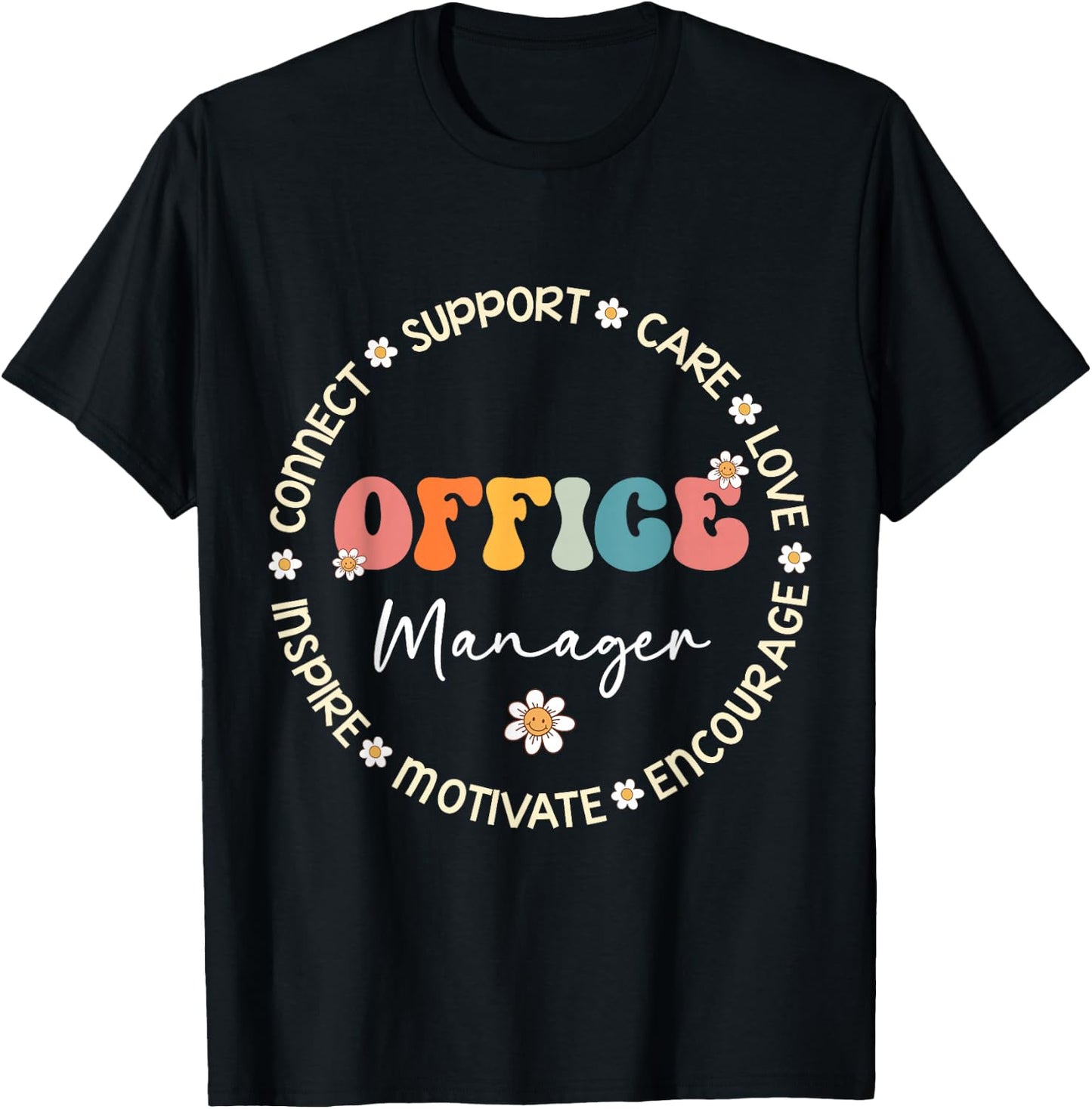 Cute Office Manager Squad Appreciation Week Back to School T-Shirt - T-Shirt | Black