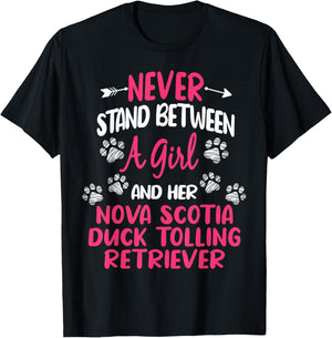 Between A Girl And Her Nova Scotia Duck Tolling Retriever T-Shirt - T-Shirt | Black