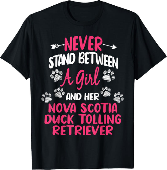 Between A Girl And Her Nova Scotia Duck Tolling Retriever T-Shirt - T-Shirt | Black