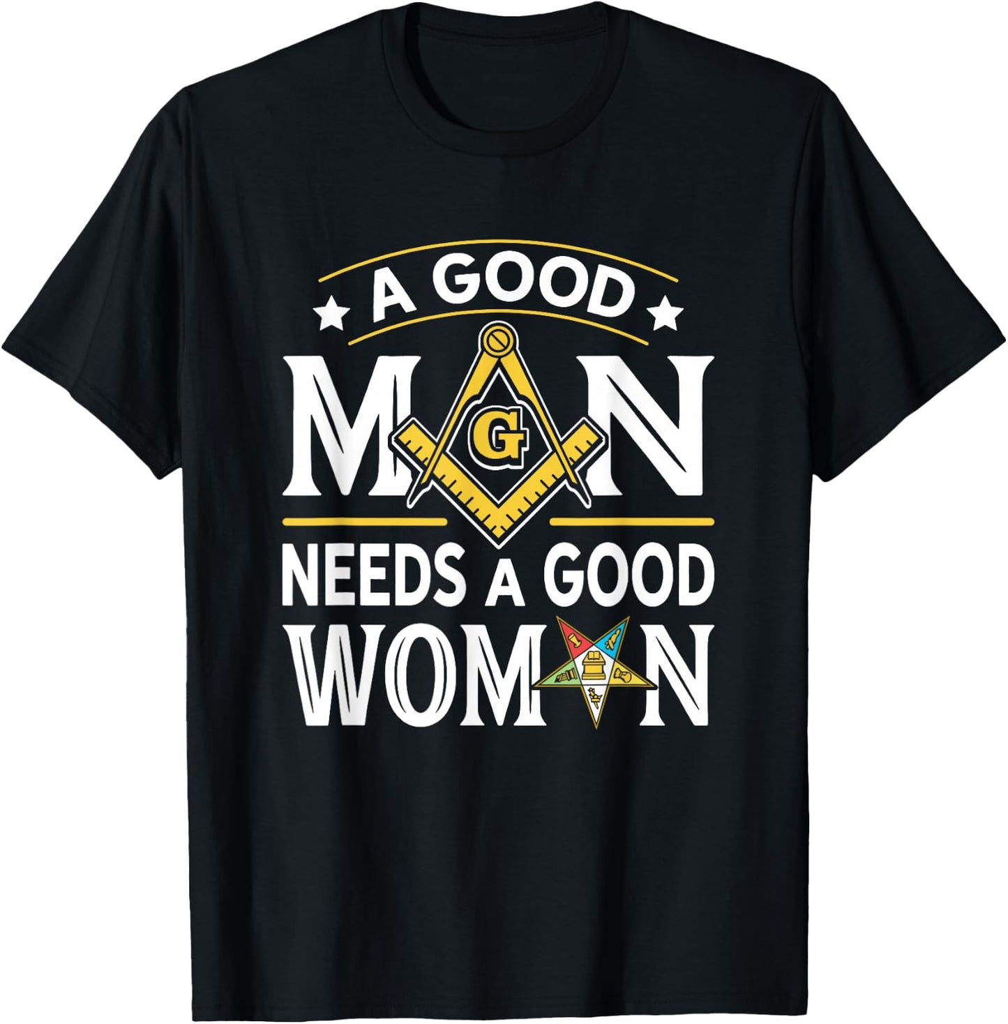 Freemasons OES Woman Masonry Masonic Freemason Freemasonry T-Shirt - T-Shirt | Black
