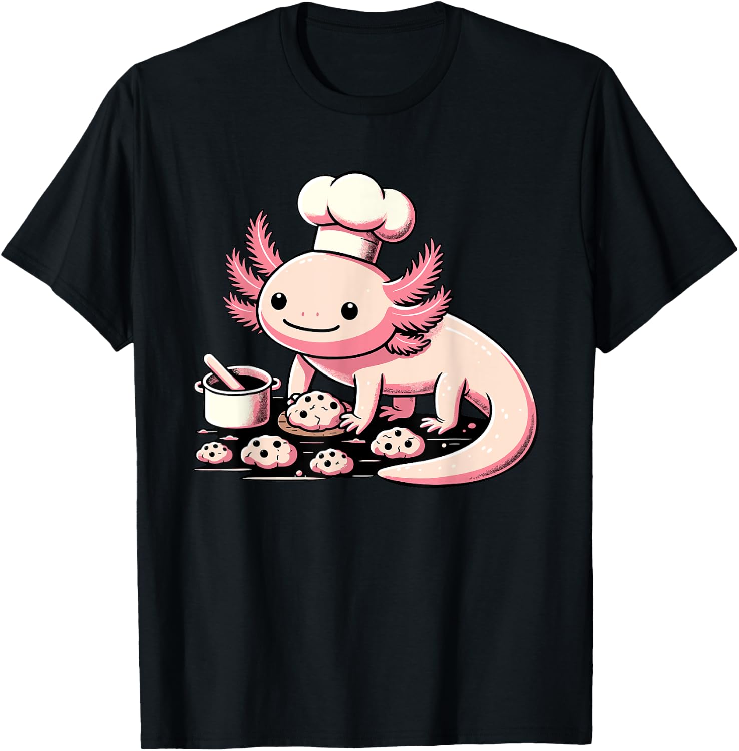 Axolotl Baking Cookies Chocolate Lover Cookie Baker T-Shirt - T-Shirt | Black