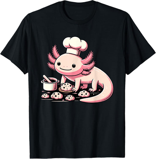 Axolotl Baking Cookies Chocolate Lover Cookie Baker T-Shirt - T-Shirt | Black