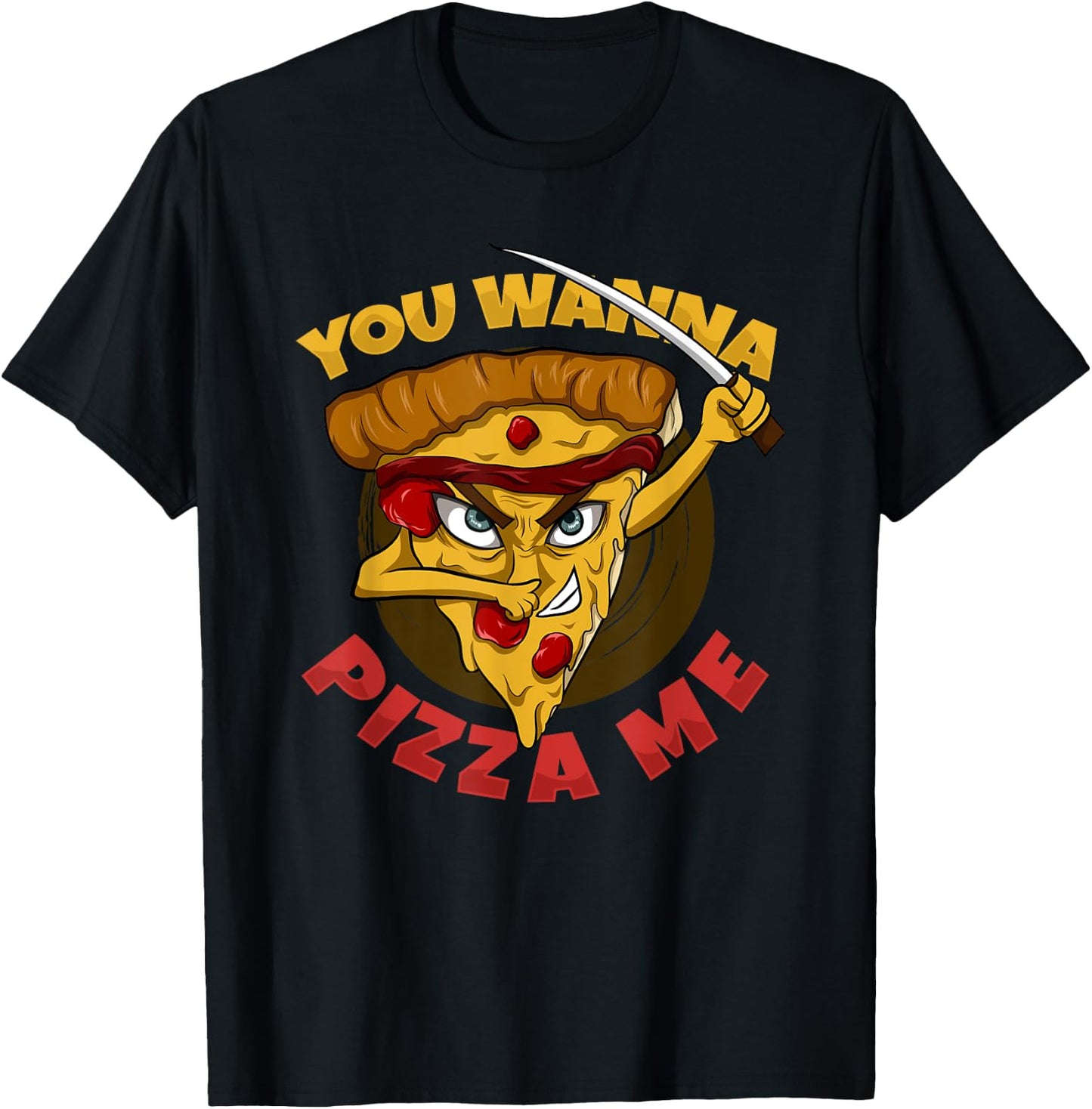 You Wanna Pizza Me Funny Ninja Kids Italian Food T-Shirt - T-Shirt | Black