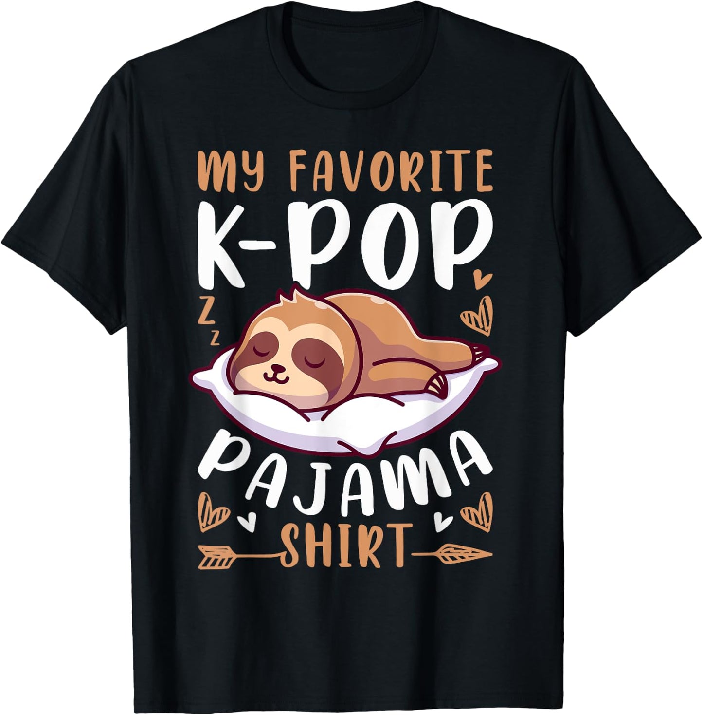 K-Pop Music, Sleeping Sloth, K-Pop Pajama T-Shirt - T-Shirt | Black