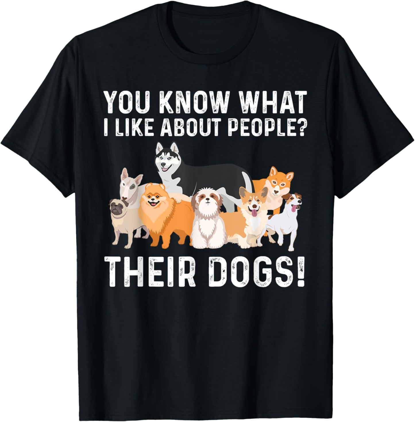 Cute Dog Design Women Kids Dog Lovers I Like Dogs T-Shirt - T-Shirt | Black