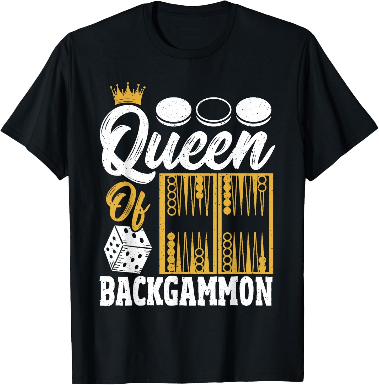 Queen Of Backgammon T-Shirt - T-Shirt | Black