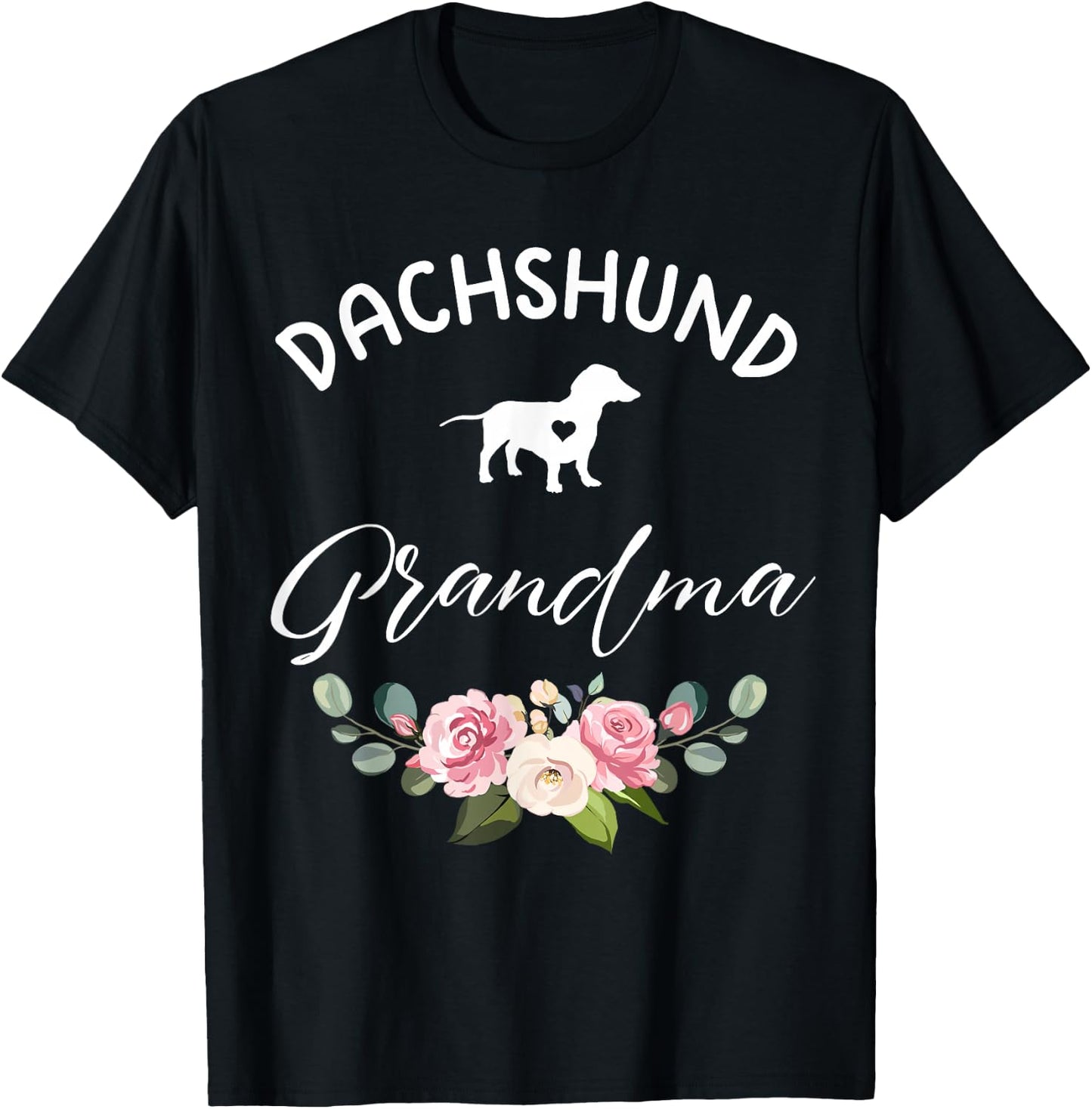 Dachshund Dog Grandma Silhouette Mother's Day T-Shirt - T-Shirt | Black