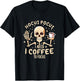 Hocus Pocus I Need Coffee to Focus Funny Skeleton Halloween T-Shirt - T-Shirt | Black