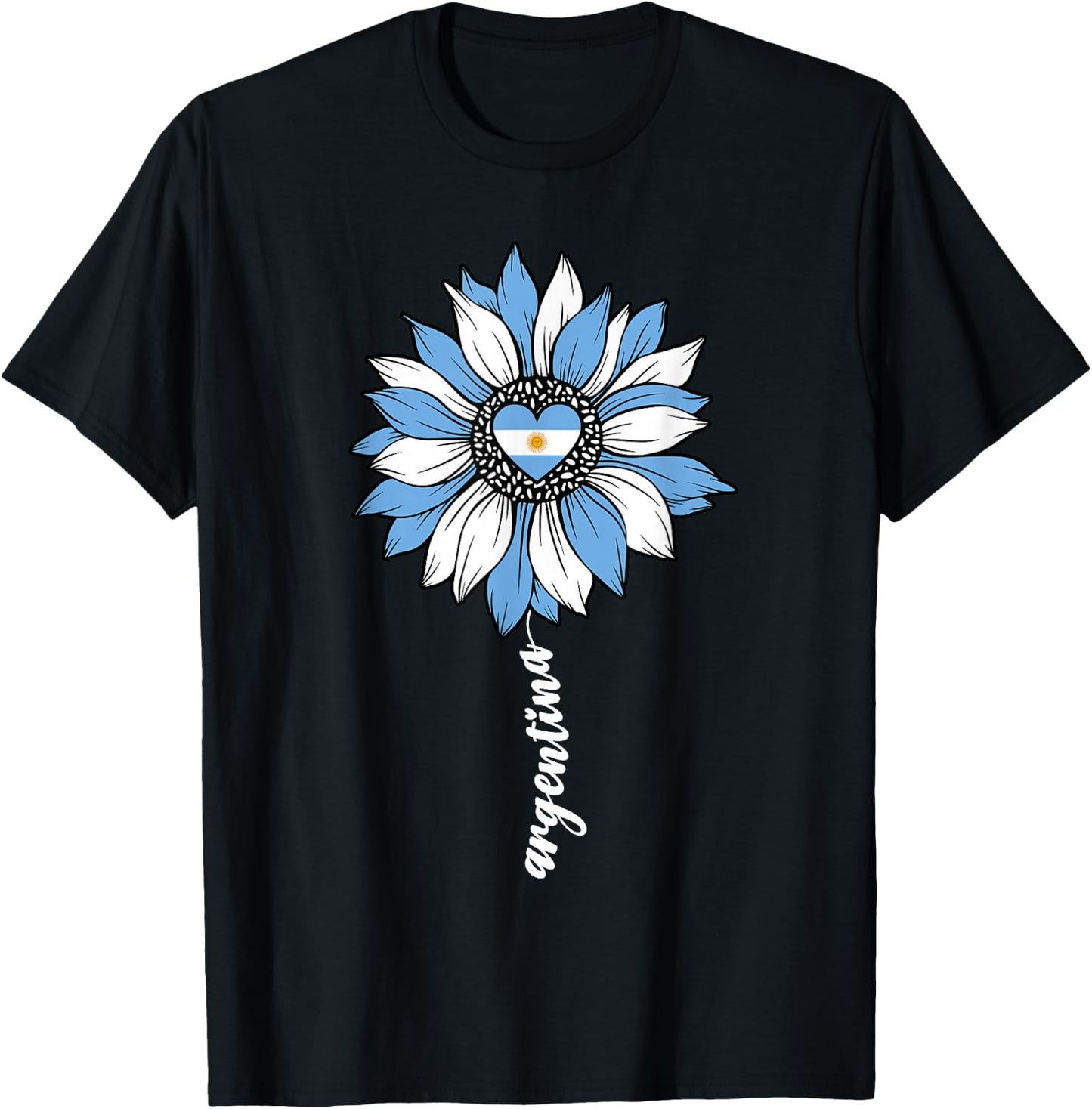Argentina Sunflower Argentinian Girl Girls Flag T-Shirt - T-Shirt | Black