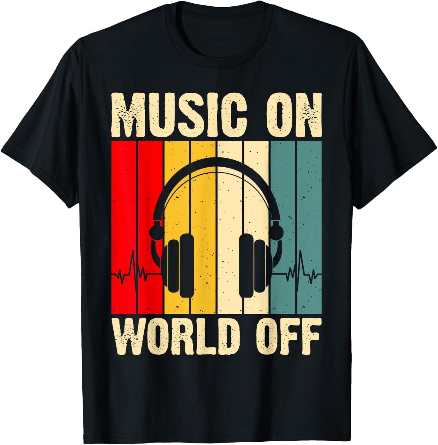 Music On World Off T-Shirt - T-Shirt | Black
