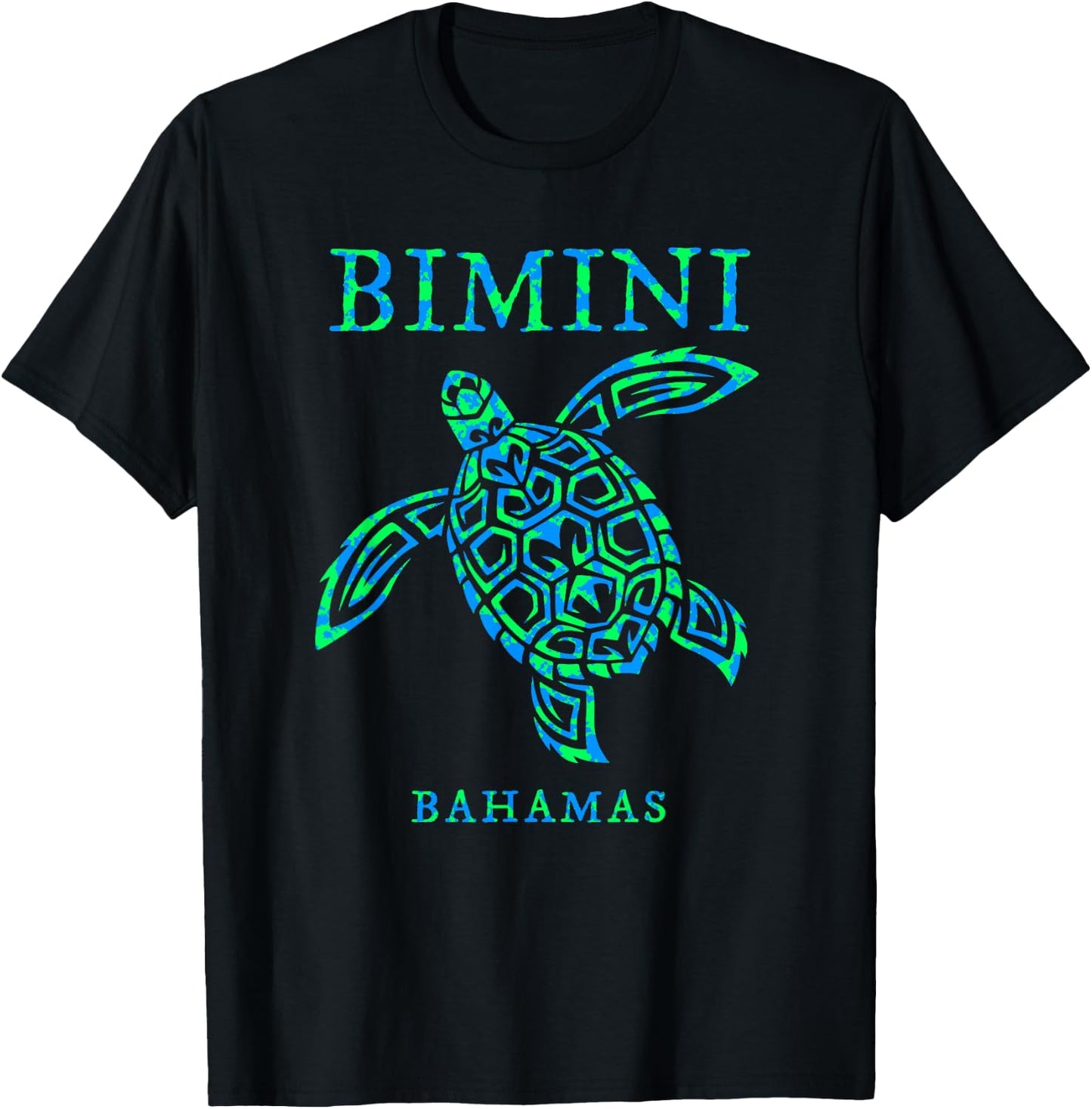 Bimini Bahamas Sea Turtle Boys Girls Colorful Souvenir T-Shirt - T-Shirt | Black