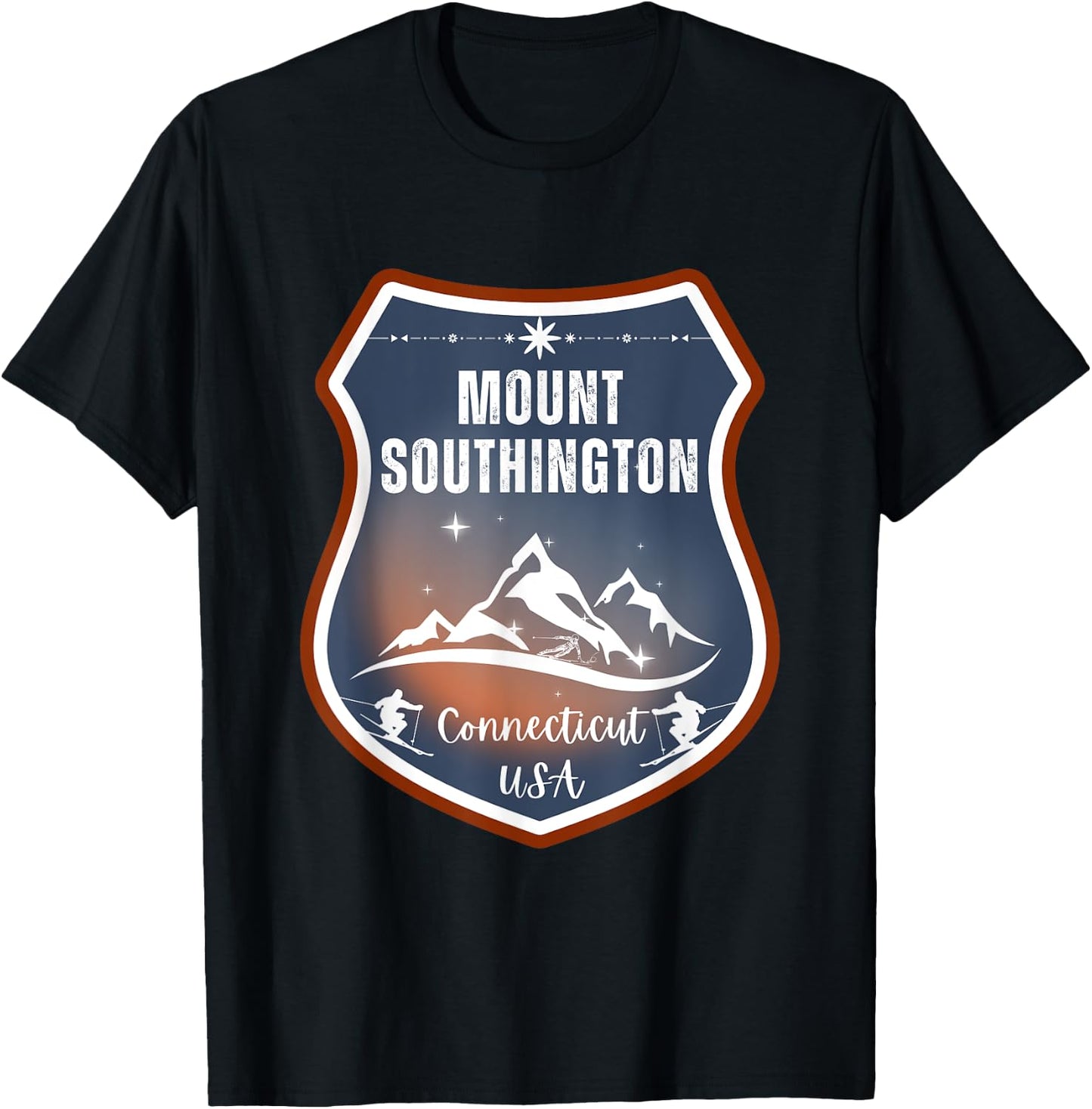 Mount Southington, Connecticut, USA - Ski resort travel T-Shirt - T-Shirt | Black