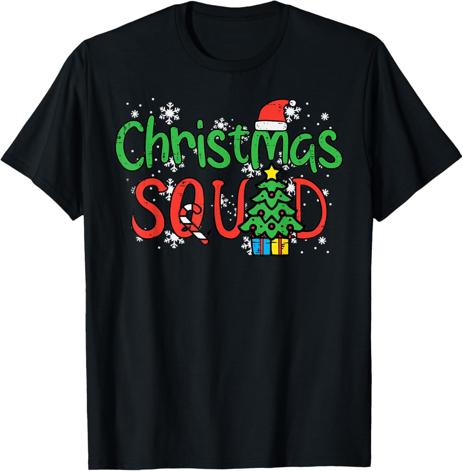 Christmas Squad Family Xmas Crew Men Women Boys Girls Kids T-Shirt - T-Shirt | Black