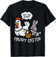 Happy Easter Bunny Chicken Not Again Funny Men Women Kids T-Shirt - T-Shirt | Black
