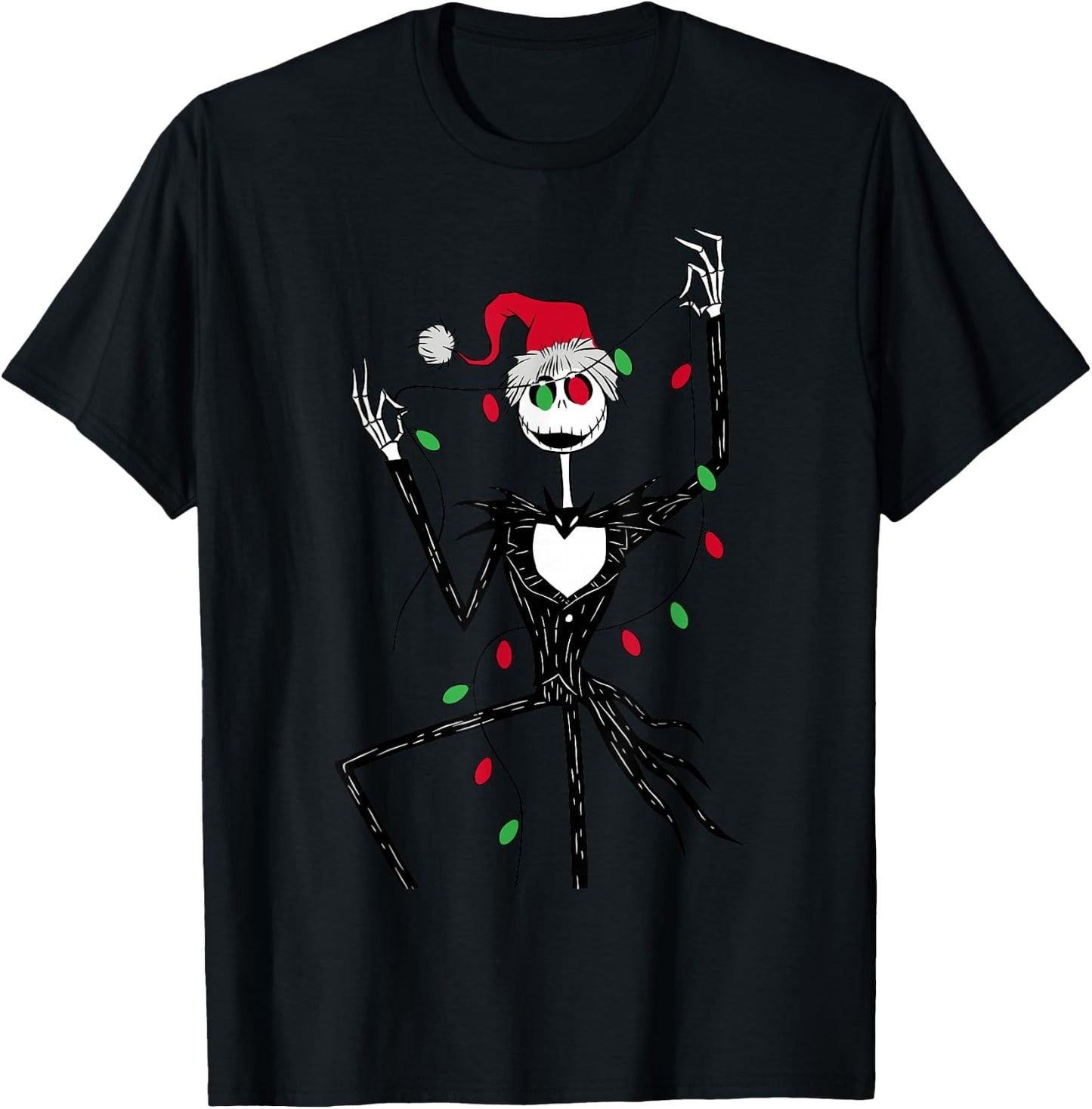 Disney The Nightmare Before Christmas Jack String Lights T-Shirt - T-Shirt | Black