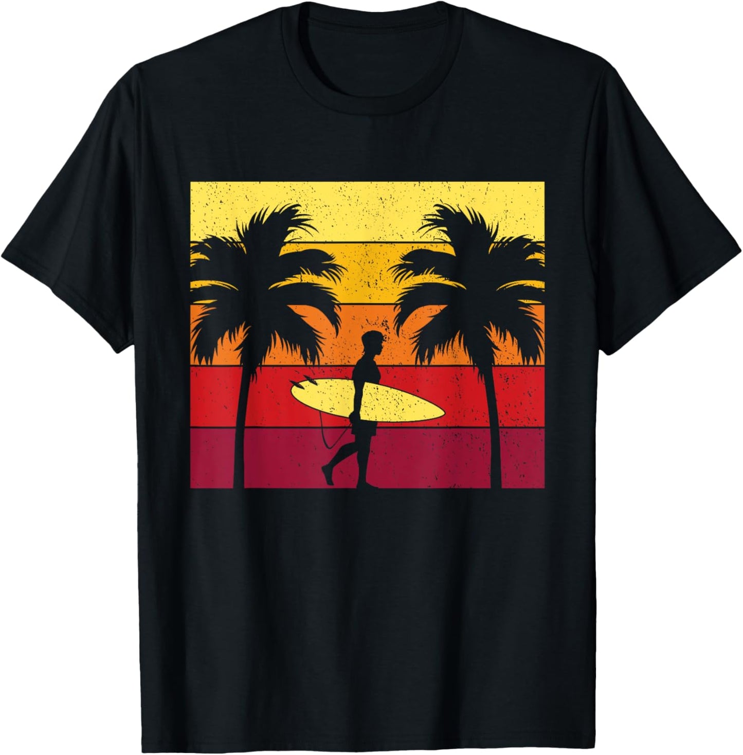 Surfboard Surfing Ride Big Wave Shore Surf Beach Surfer Gift Men Women Kids T-Shirt - T-Shirt | Black