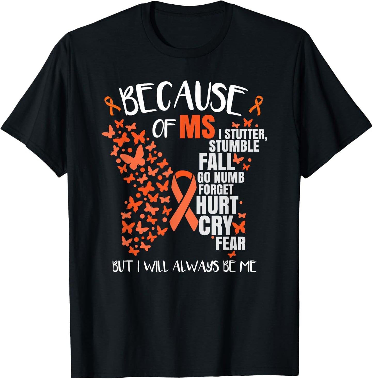 MS Awareness Multiple Sclerosis Butterfly T-Shirt - T-Shirt | Black