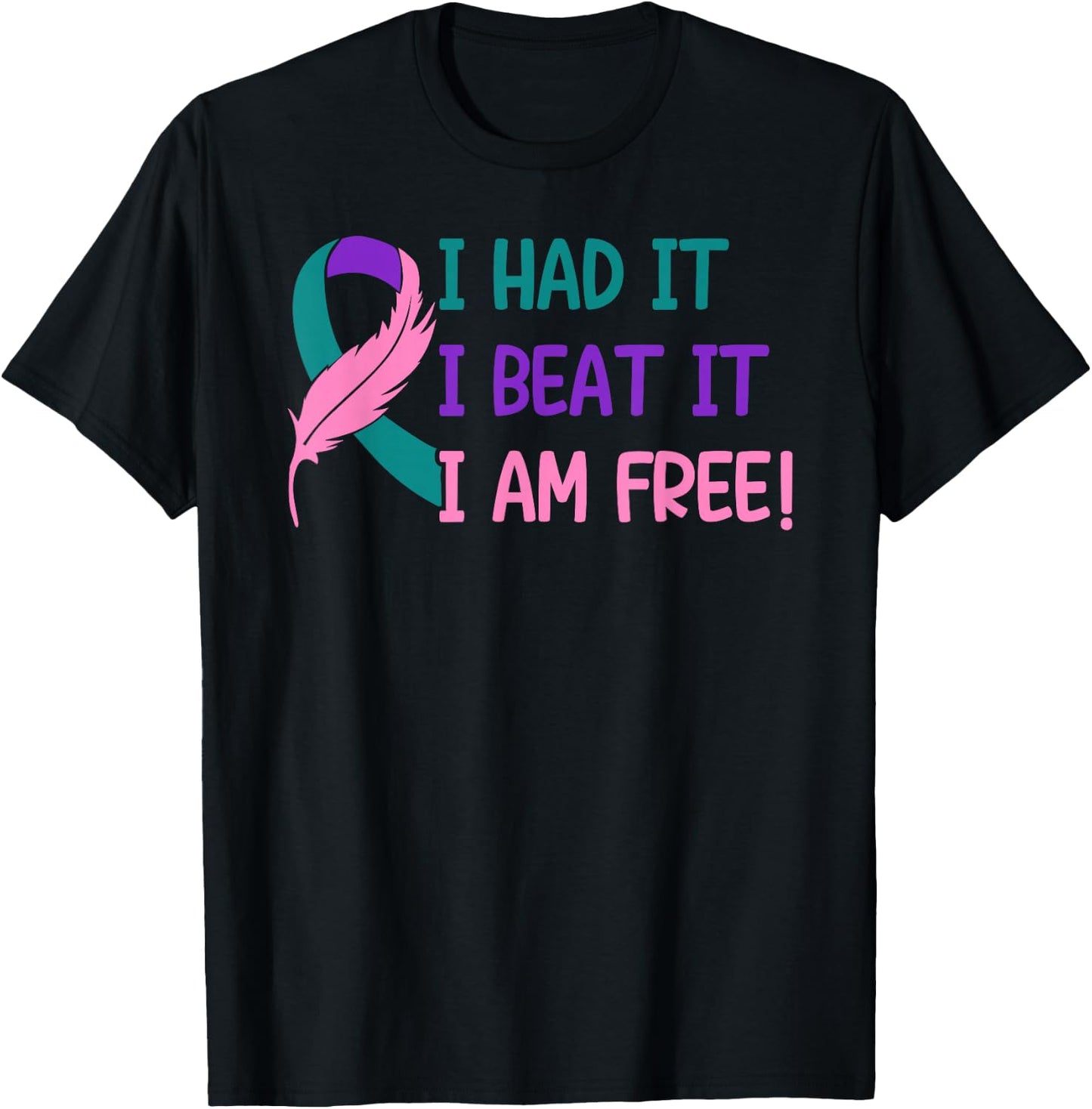 Thyroid - I Had It Beat It I'm Free Thyroid Cancer Awareness T-Shirt - T-Shirt | Black