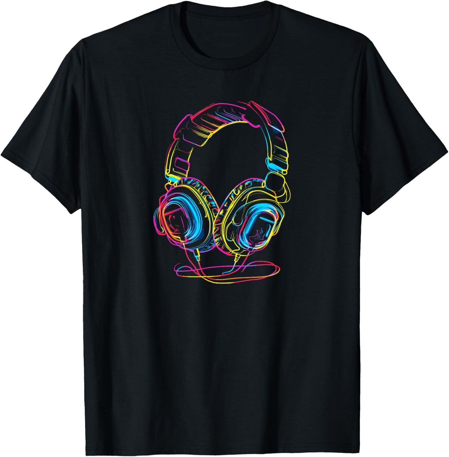 Headphones Music DJ Hip Hop Audio T-Shirt - T-Shirt | Black