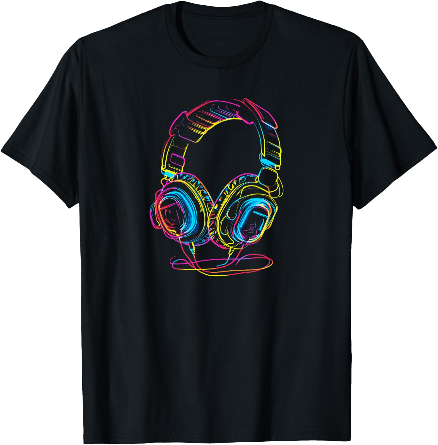 Headphones Music DJ Hip Hop Audio T-Shirt - T-Shirt | Black