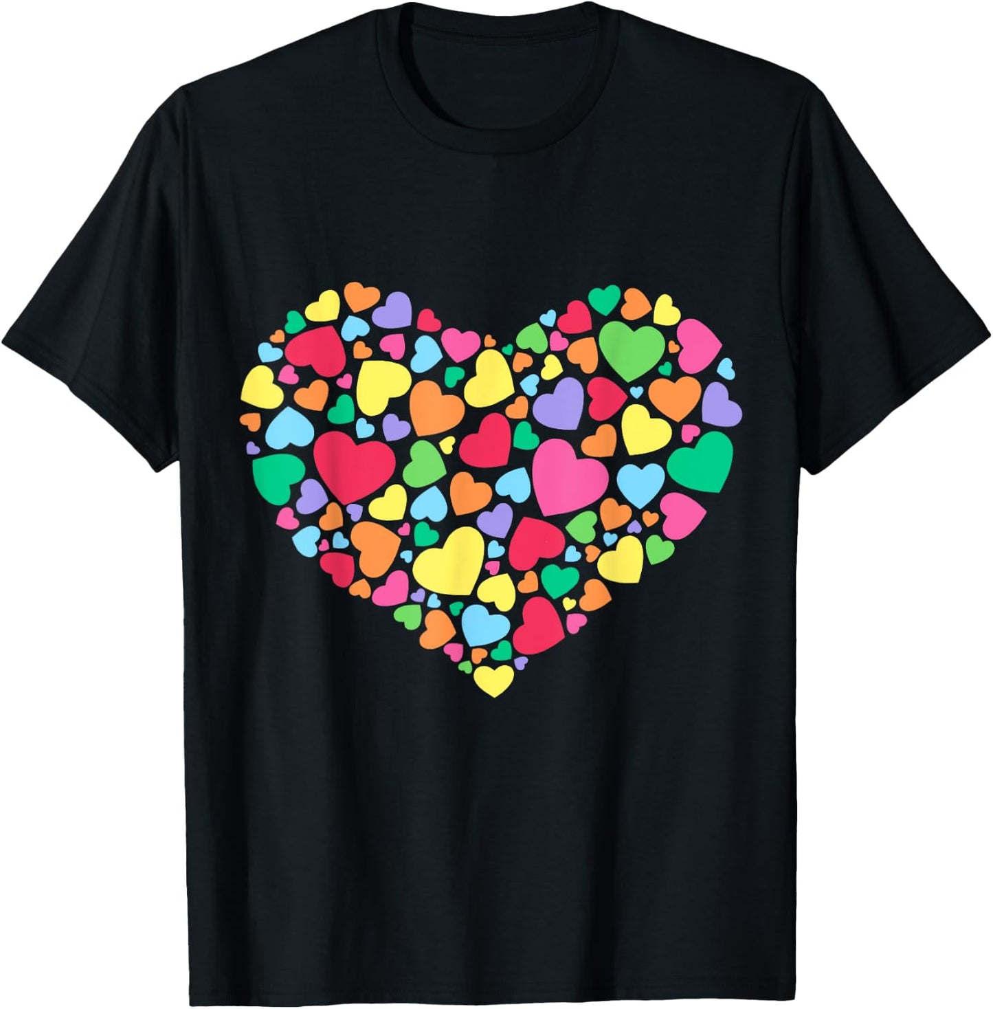 Hearts T Shirt Kids School Valentines Day Girls Boys T-Shirt - T-Shirt | Black