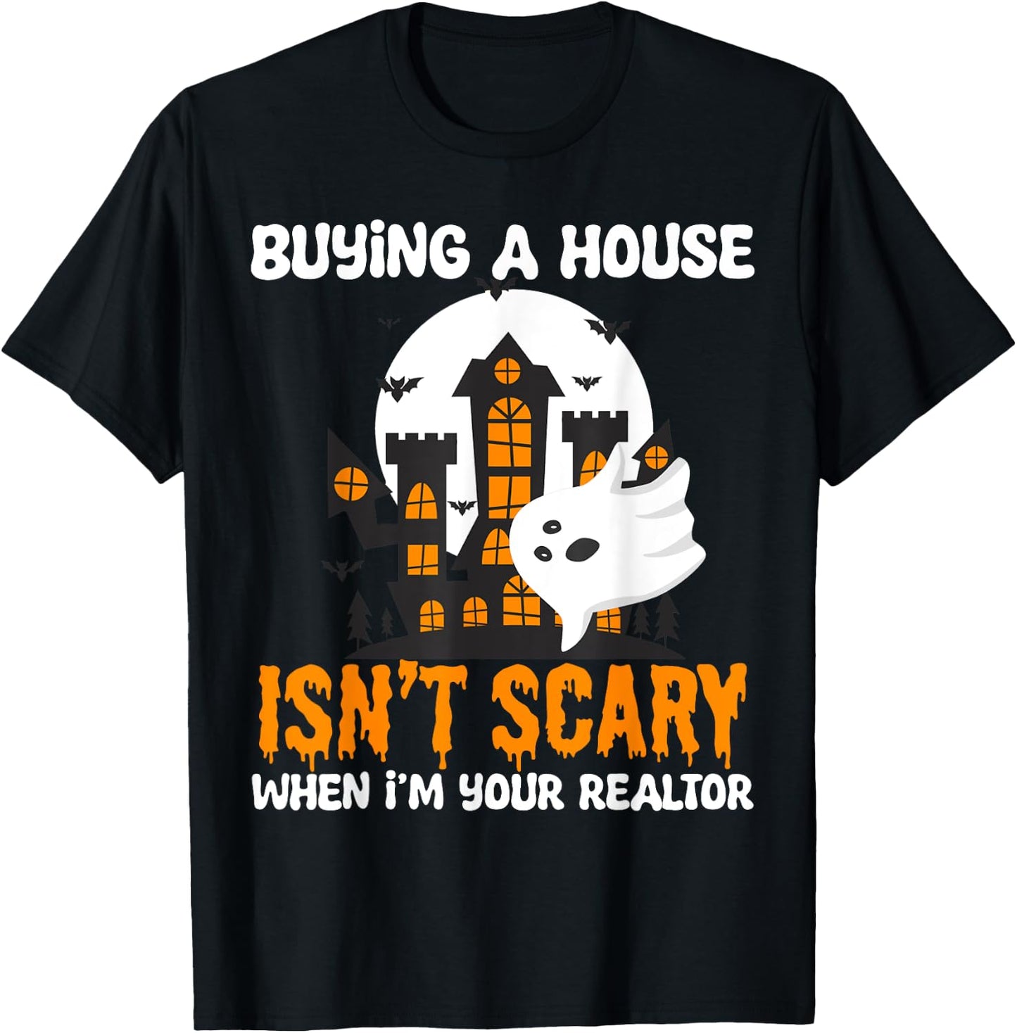 Funny Real Estate Agent Halloween Costumes Spooky Realtor T-Shirt - T-Shirt | Black