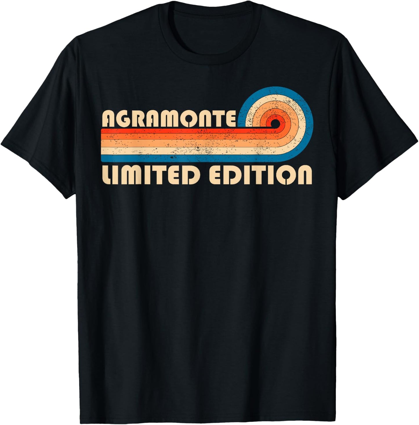 AGRAMONTE Retro 70s 80s Sunset Stripe T-Shirt - T-Shirt | Black
