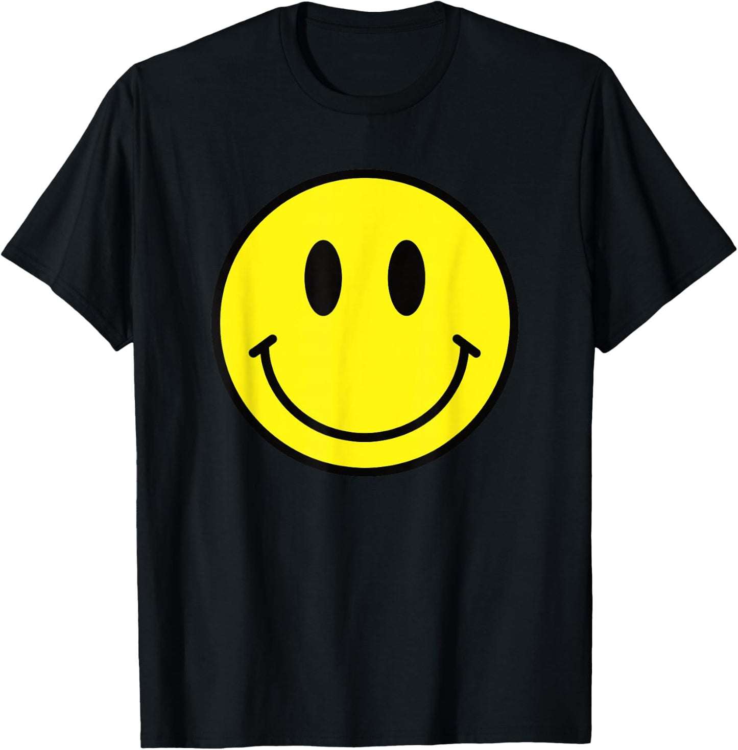 Yellow Smile Face Shirt Cute Happy Peace Smiling Face Kids T-Shirt - T-Shirt | Black