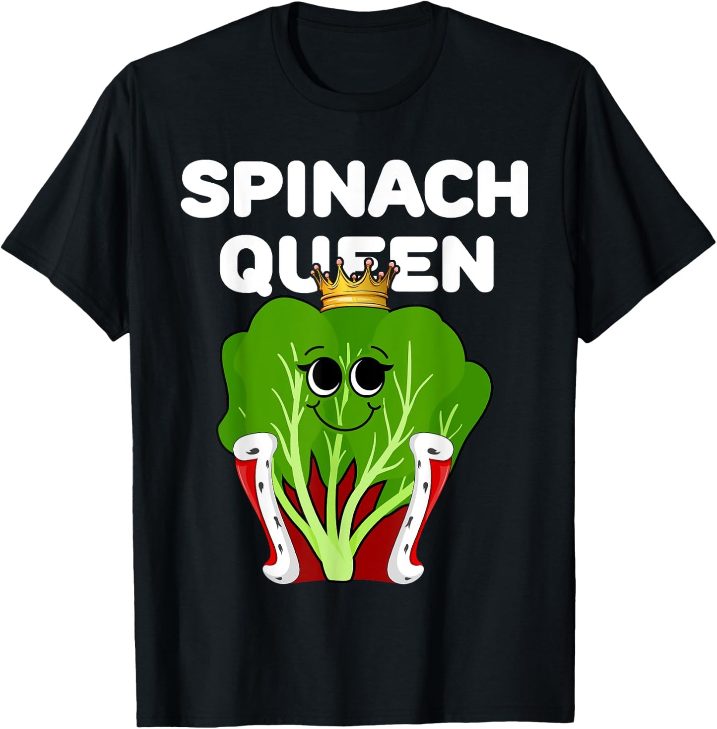 Spinach Queen | Spinach | Girls Spinach T-Shirt - T-Shirt | Black