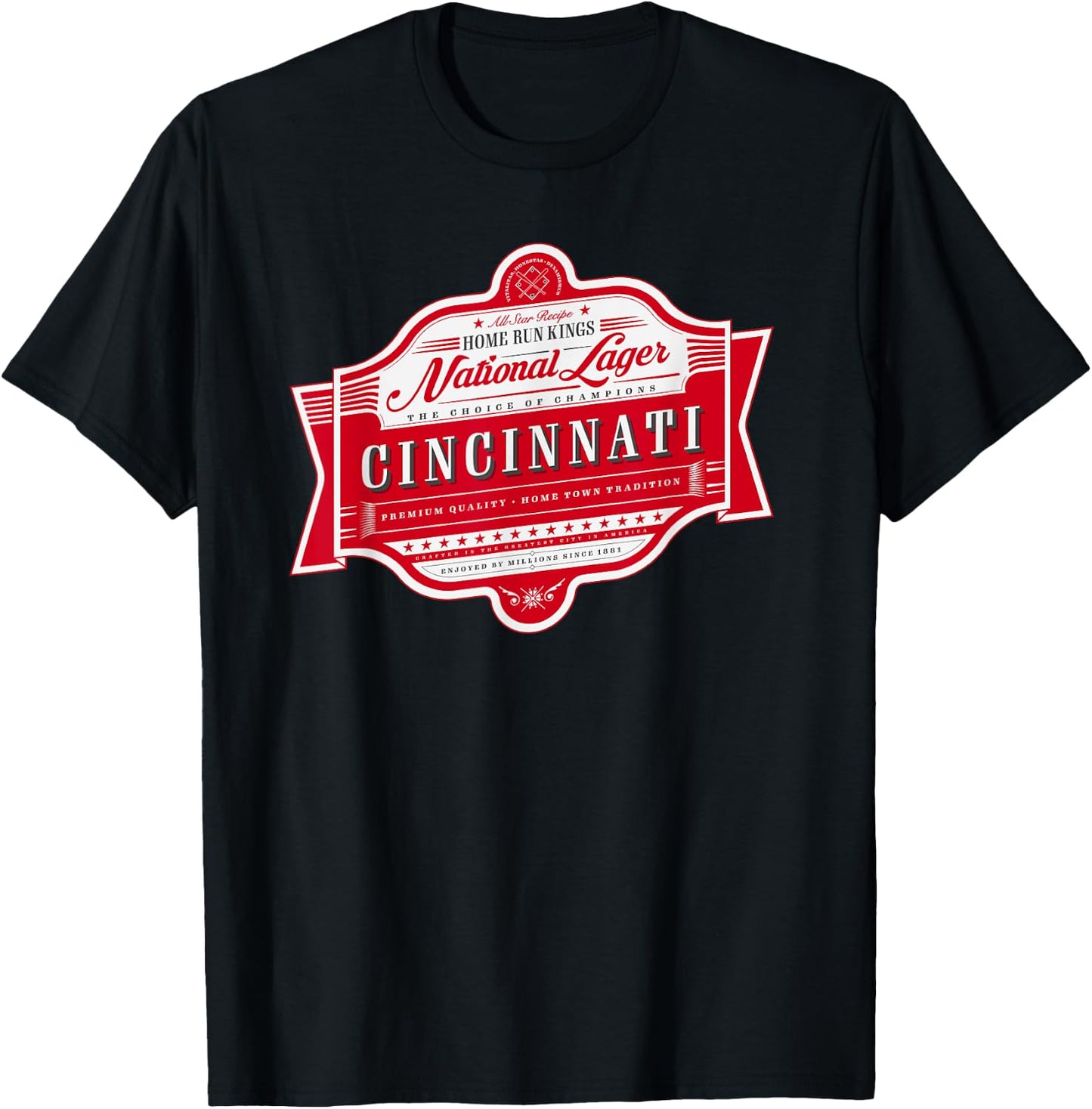 Classic Cincinnati Beer Label - Cincinnati Pride T-Shirt - T-Shirt | Black