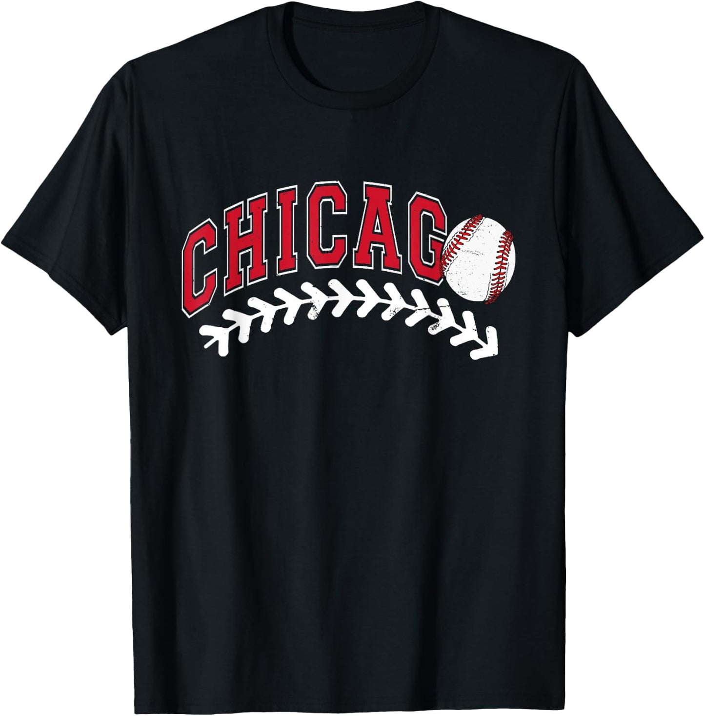Vintage Chicago Graphic Baseball Lover Player Women T-Shirt - T-Shirt | Black