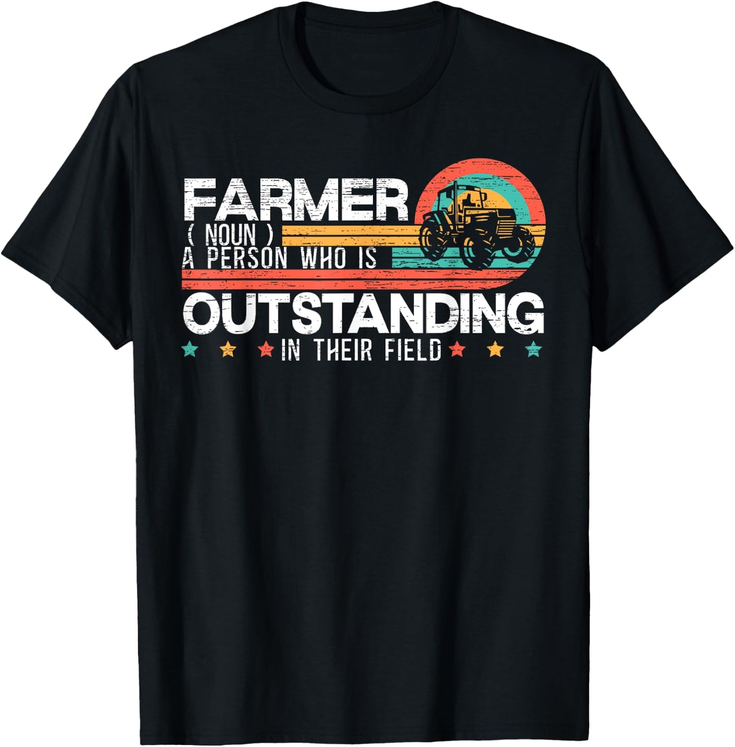 Farmer Definition Funny Tractor Rider Farming Dad Grandpa T-Shirt - T-Shirt | Black