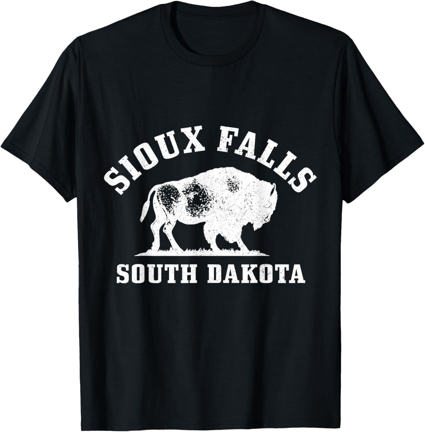 Sioux Falls South Dakota Bison Buffalo National Park Vintage T-Shirt - T-Shirt | Black