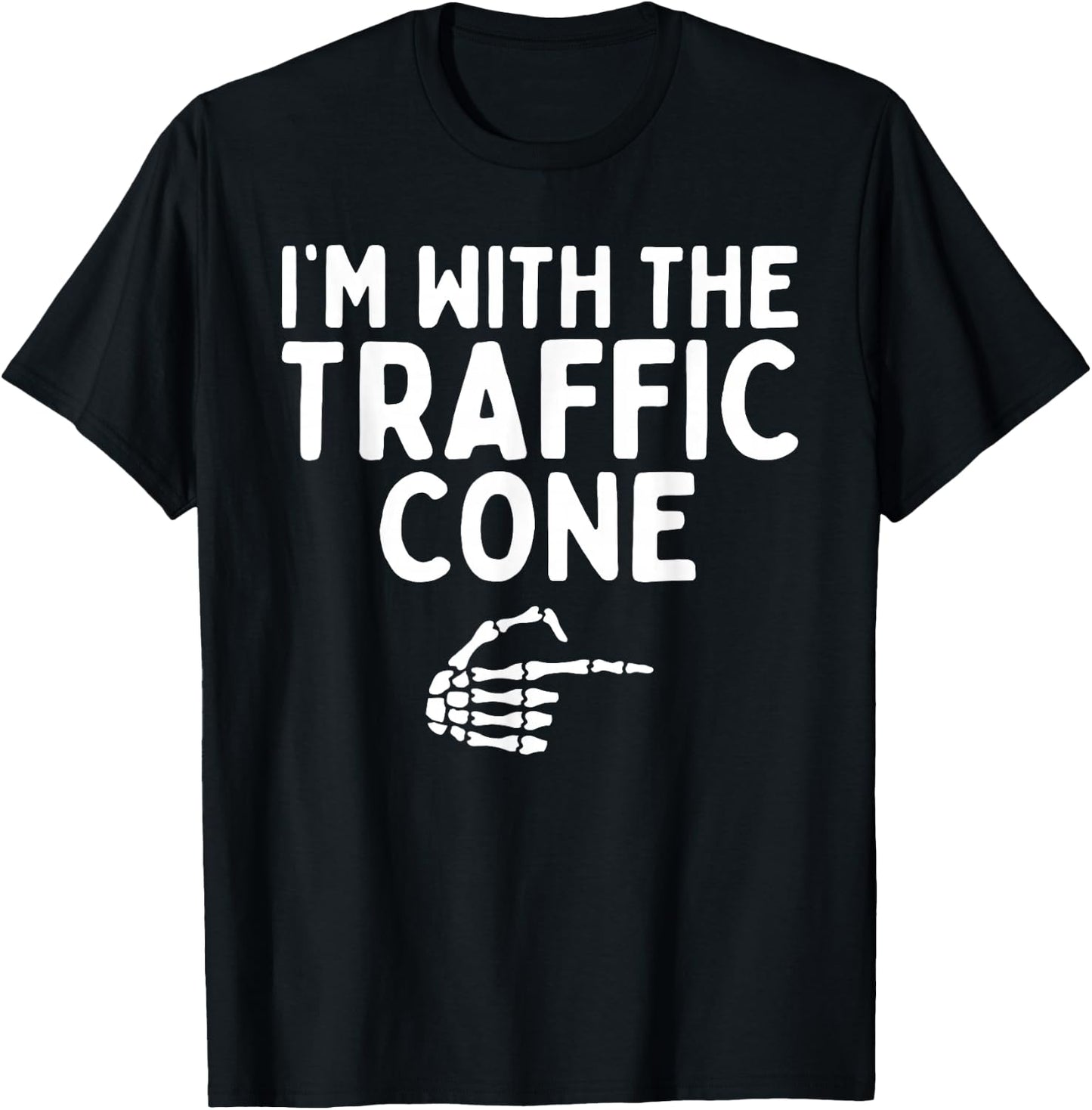I'm With The Traffic Cone Halloween Costume Matching Couples T-Shirt - T-Shirt | Black