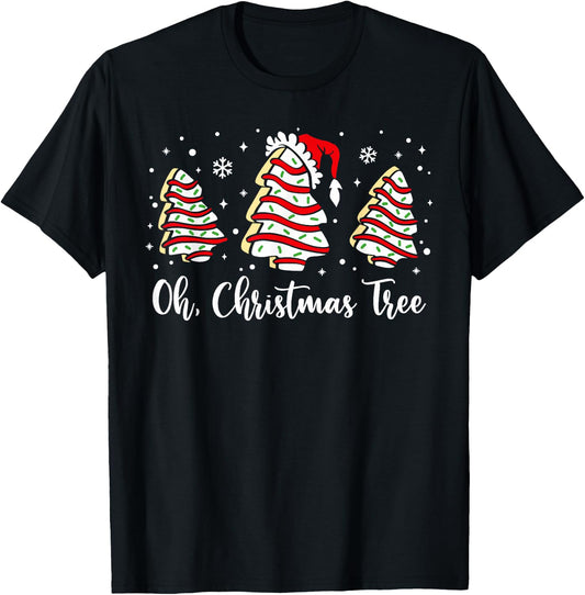 Groovy Oh Christmas Tree Cakes Debbie Becky Jen Cake Lovers T-Shirt - T-Shirt | Black