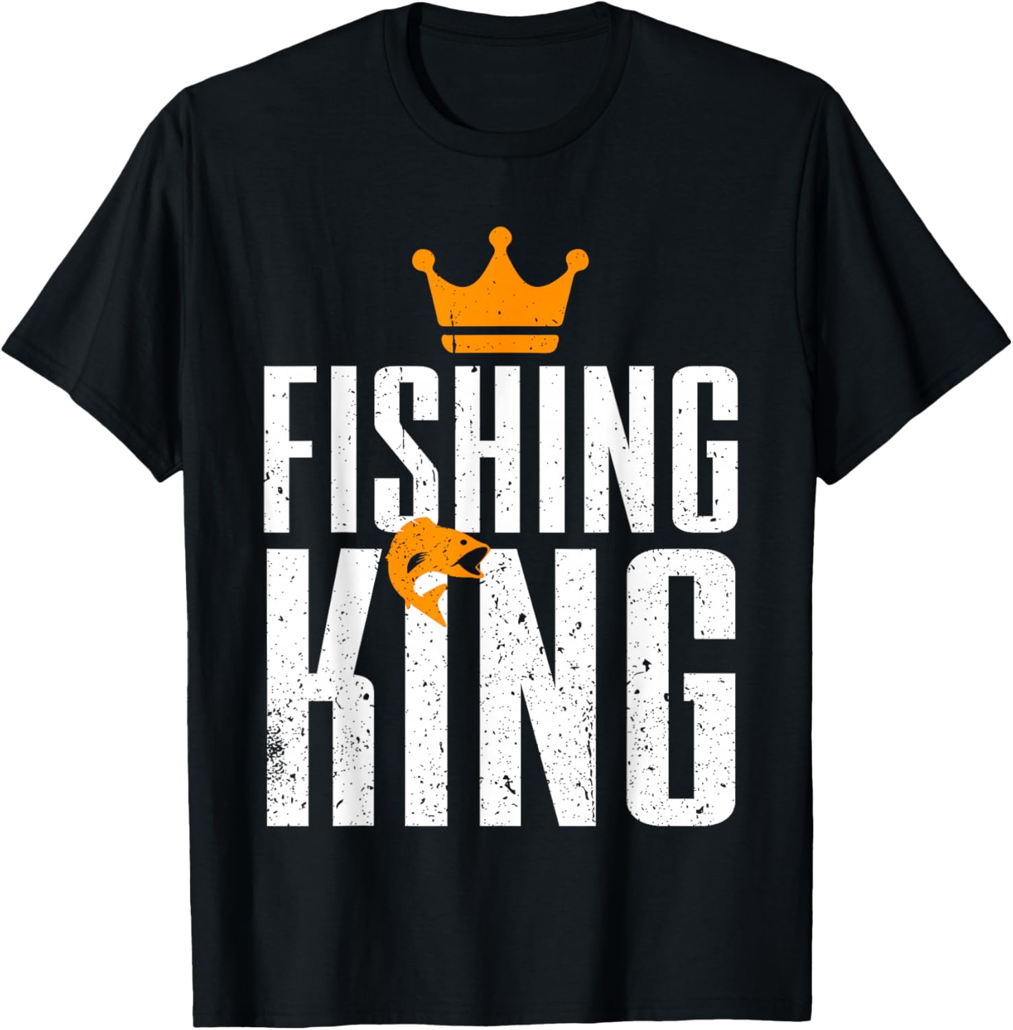 Fishing King Funny Fisherman Aquatic Enthusiast Men T-Shirt - T-Shirt | Black