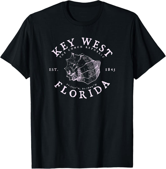 Key West Florida Conch Republic FL Floridian T-Shirt - T-Shirt | Black