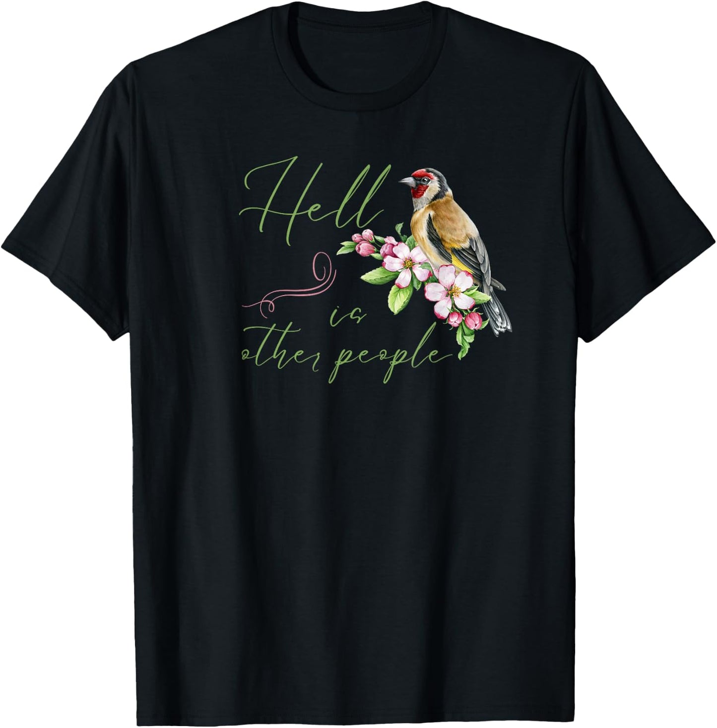 Introvert Hell is Other People Floral Antisocial Funny T-Shirt - T-Shirt | Black
