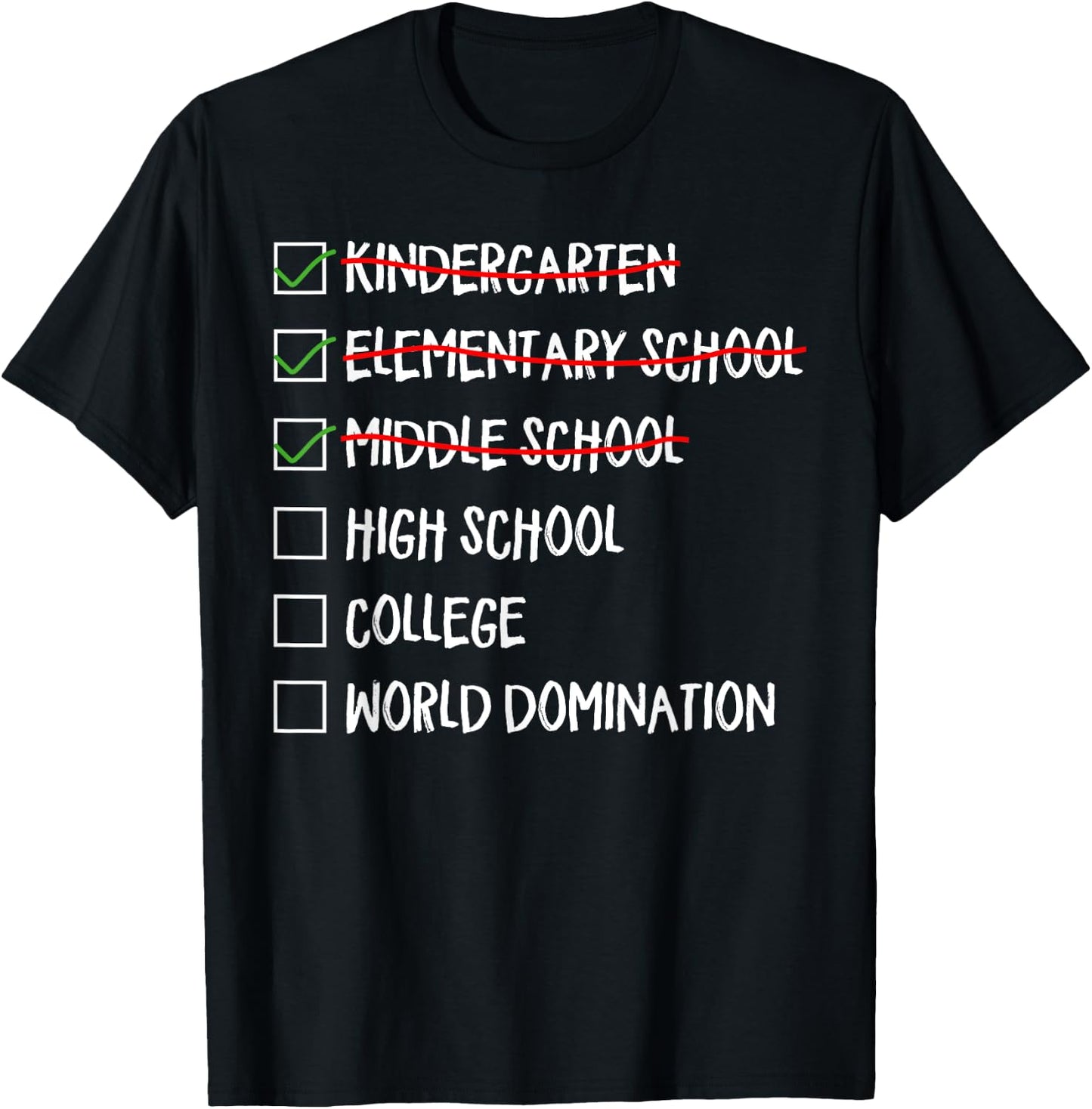 Kindergarten Elementary School Middle School 2025 Graduation T-Shirt - T-Shirt | Black
