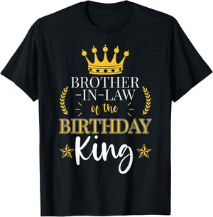 Brother-In-Law of the Birthday King Theme Party Bday T-Shirt - T-Shirt | Black