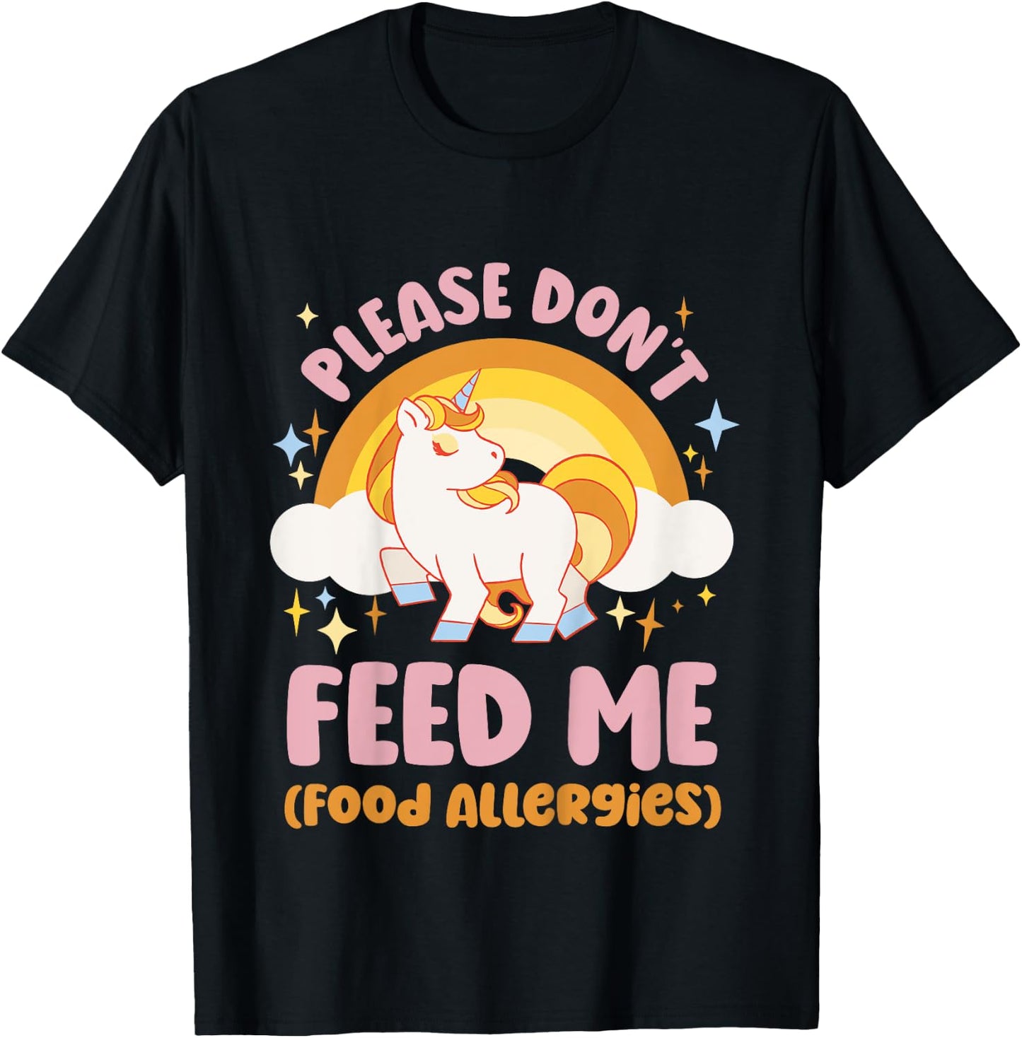 Food Allergy Toddler Kids Unicorn T-Shirt - T-Shirt | Black