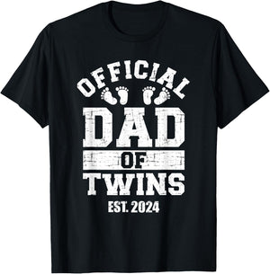 Official dad of twins 2024 T-Shirt - T-Shirt | Black