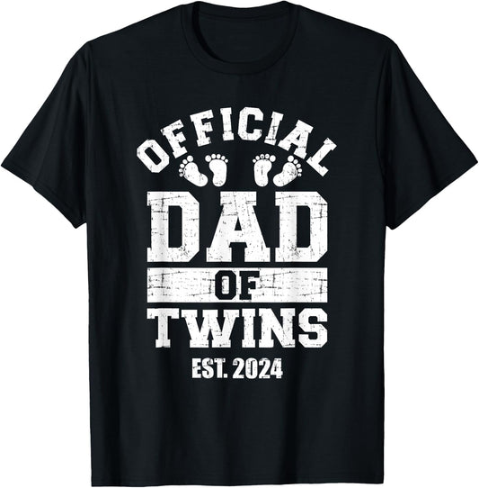 Official dad of twins 2024 T-Shirt - T-Shirt | Black