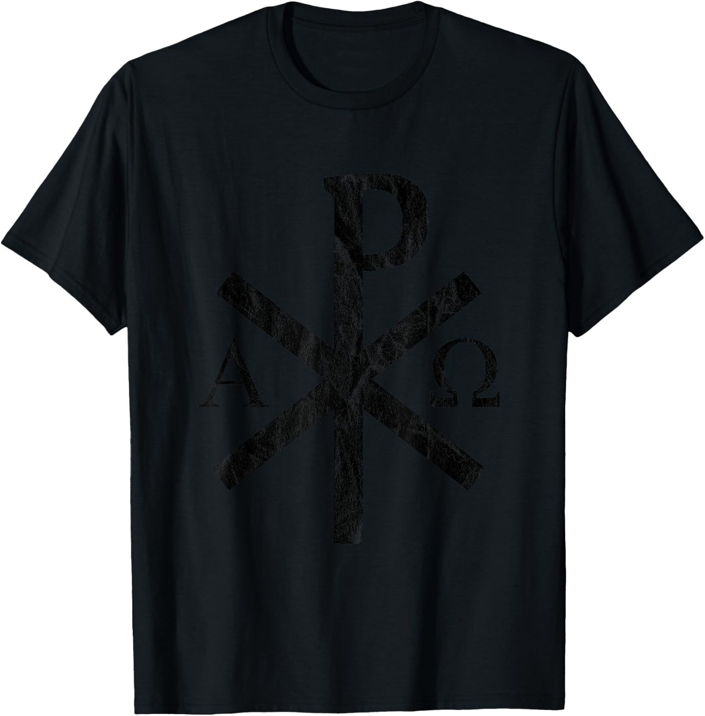 The Chi-Rho Cross - Jesus Christ Symbol - v2 vintage T-Shirt - T-Shirt | Black