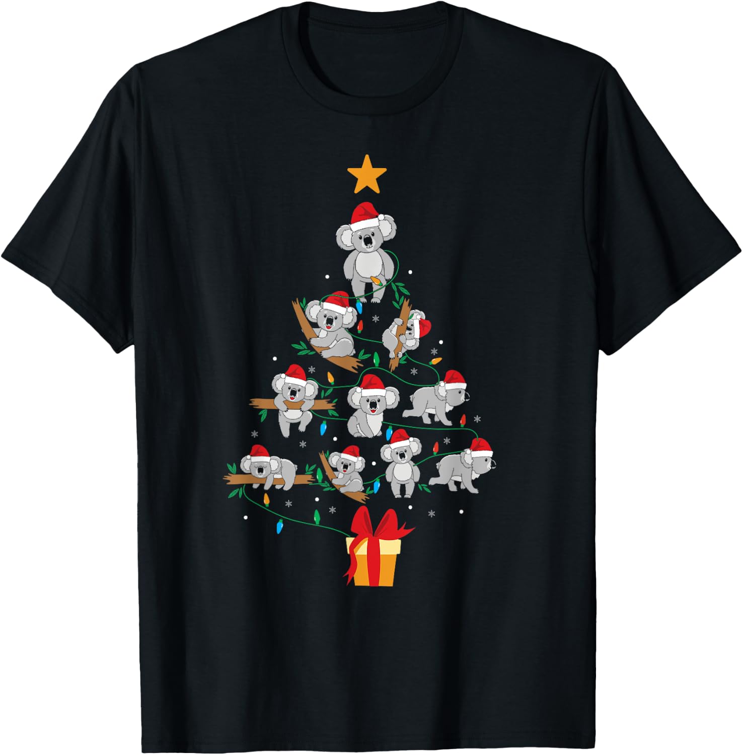 MY CHRISTMAS TREE Pajama Shirt Koala Ornament Xmas Funny T-Shirt - T-Shirt | Black