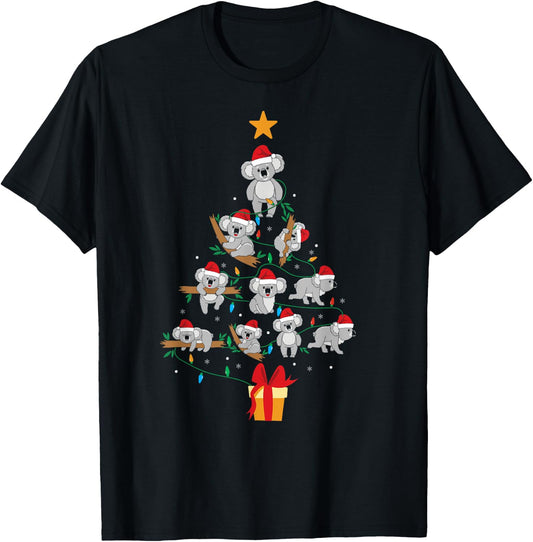 MY CHRISTMAS TREE Pajama Shirt Koala Ornament Xmas Funny T-Shirt - T-Shirt | Black