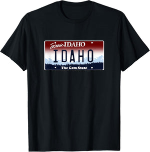 Idaho License Plate - Classic T-Shirt - T-Shirt | Black