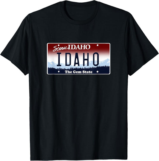 Idaho License Plate - Classic T-Shirt - T-Shirt | Black