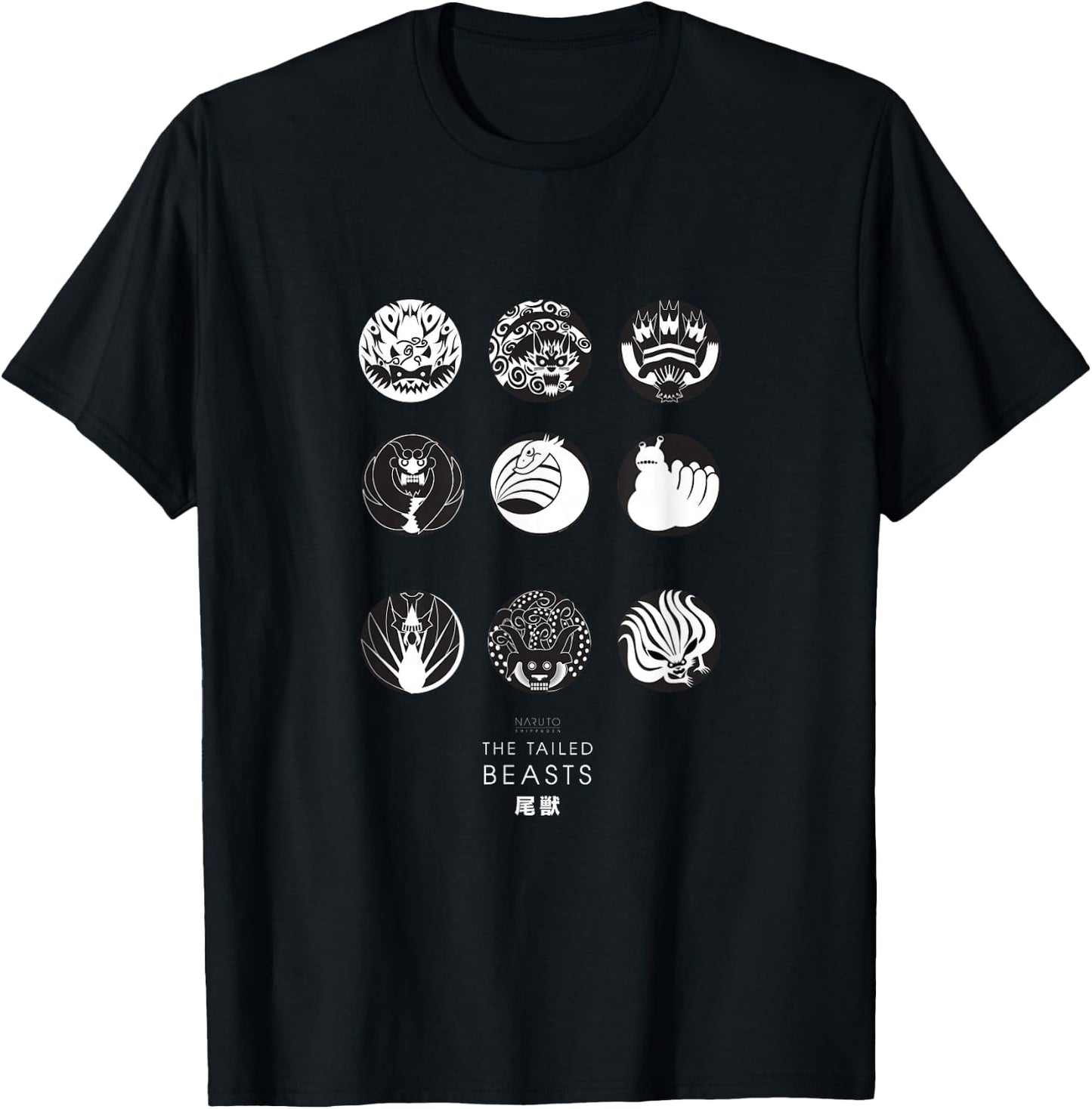Naruto Anime Cartoon Tailed Beast T-Shirt - T-Shirt | Black