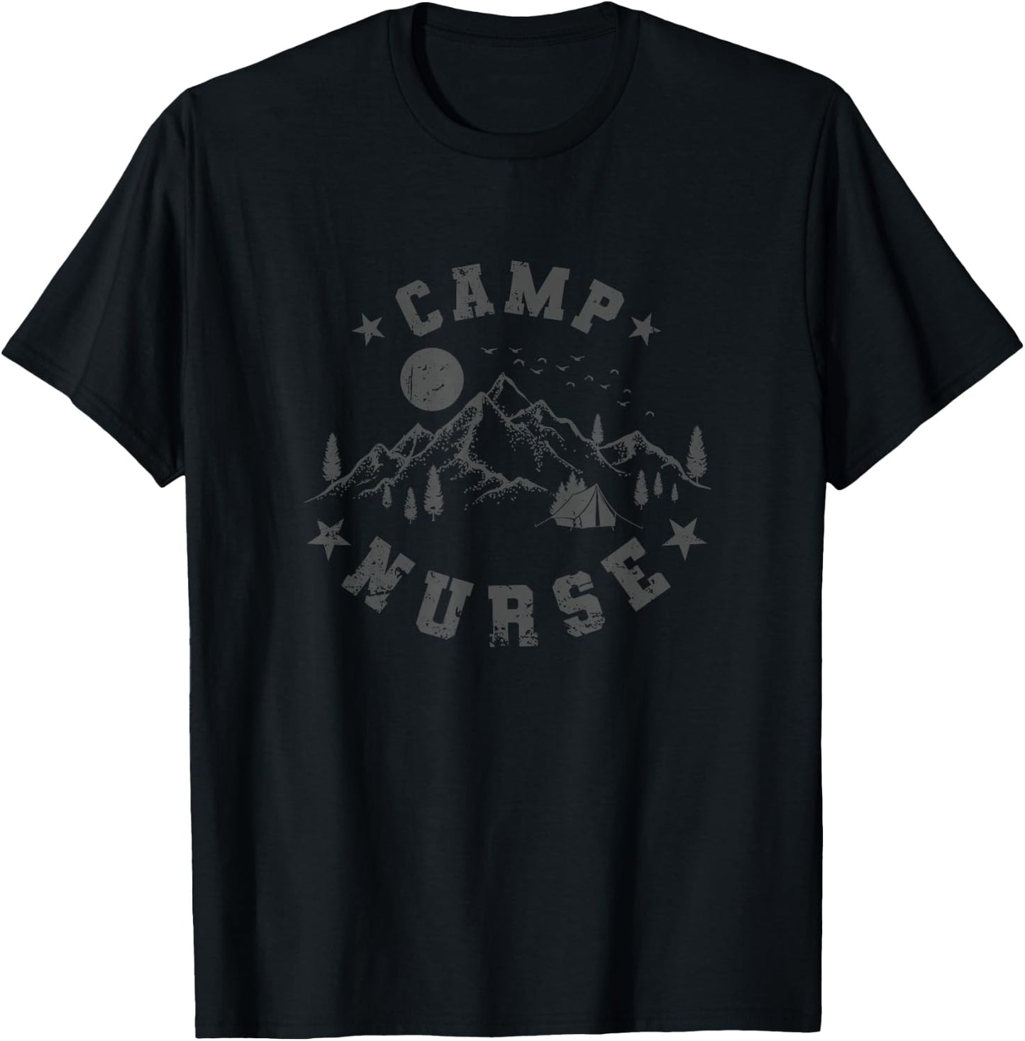 Camp Nurse Vacation Fire Campfire T-Shirt - T-Shirt | Black